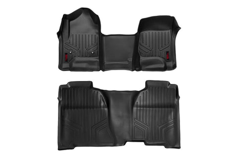 Floor Mats | FR & RR | Crew Cab |GMC Sierra/ Chevrolet Silverado 1500. 2500HD .3500HD 2WD/4WD | 2014-2018 | Rough Country | M-21143