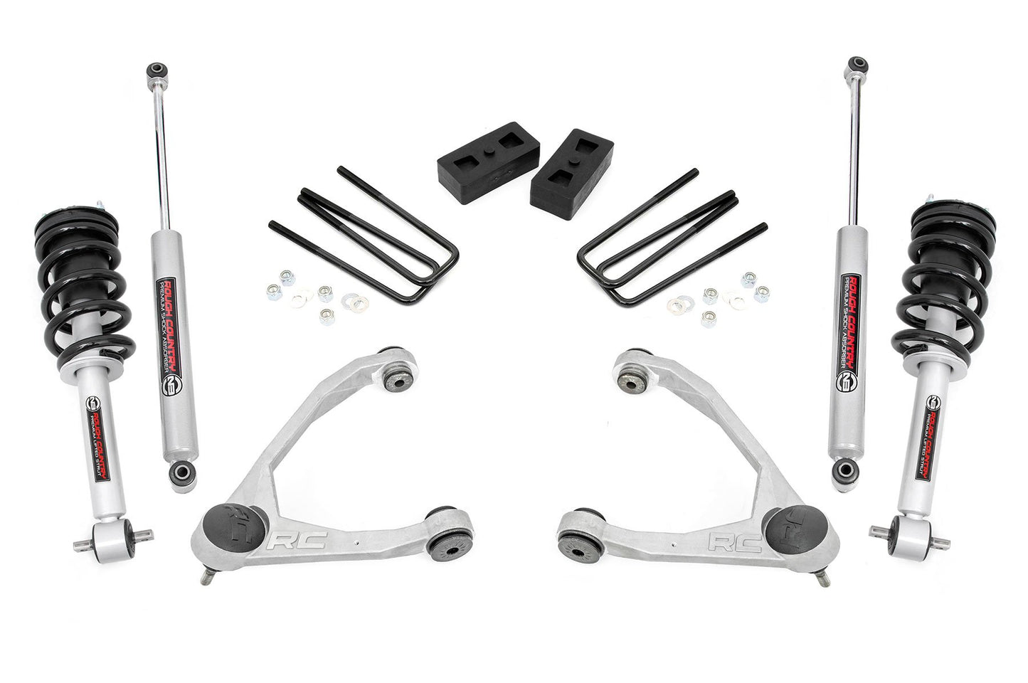 3.5 Inch Lift Kit | Cast Steel | N3 Strut | Chevrolet Silverado/GMC Sierra 1500 | 2007-2013 | Rough Country | 246.23