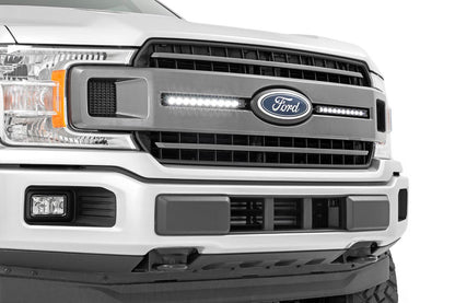 LED Light | Grille Mount | 10" Black Slimline Pair | Ford F-150 | 2018-2020 | Rough Country | 70808