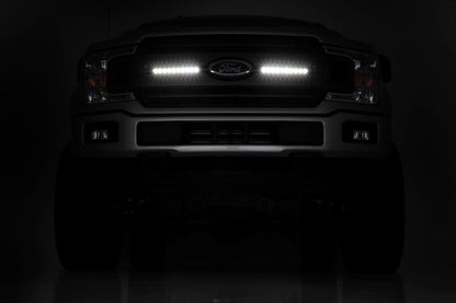 LED Light | Grille Mount | 10" Black Slimline Pair | Ford F-150 | 2018-2020 | Rough Country | 70808