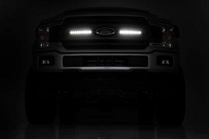LED Light | Grille Mount | 10" Chrome Slimline Pair | Ford F-150 | 2018-2020 | Rough Country | 70809