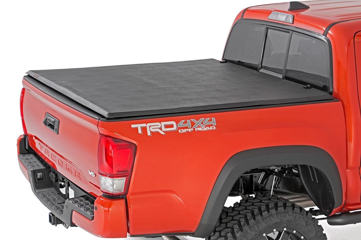 Bed Cover | Tri Fold | Soft | 5' Bed | Dbl Cab | Toyota Tacoma | 2016-2022 | Rough Country | 41716501A