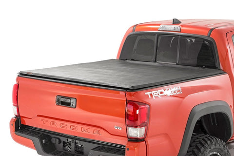 Bed Cover | Tri Fold | Soft | 5' Bed | Dbl Cab | Toyota Tacoma | 2016-2022 | Rough Country | 41716501A