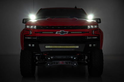 LED Light | Ditch Mount | 2" Black Pair | White DRL | Chevy Silverado 1500 | 2019-2022 | Rough Country | 70843