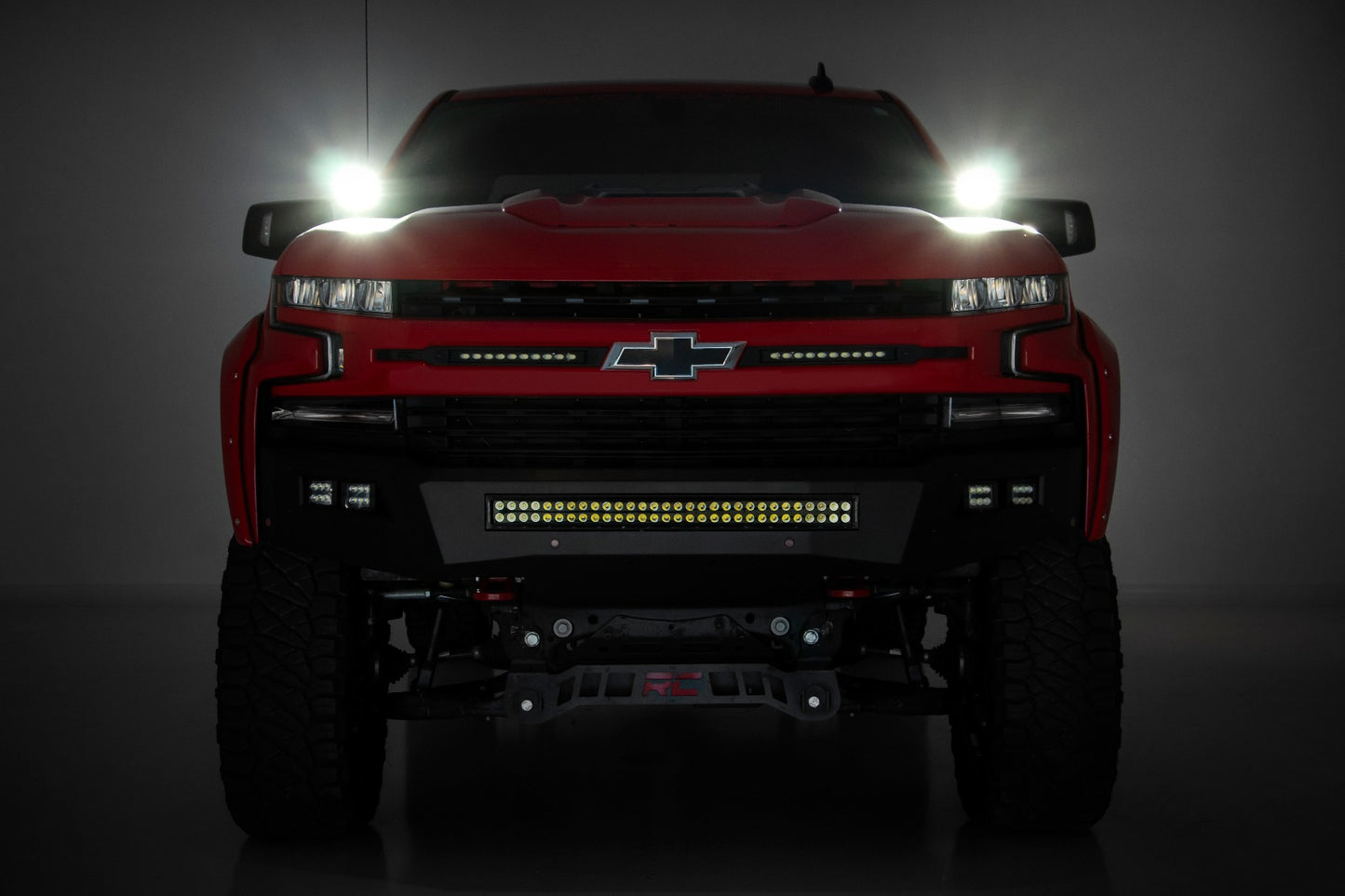 LED Light | Ditch Mount | 2" Black Pair | Amber DRL | Chevy Silverado 1500 | 2019-2022 | Rough Country | 70844