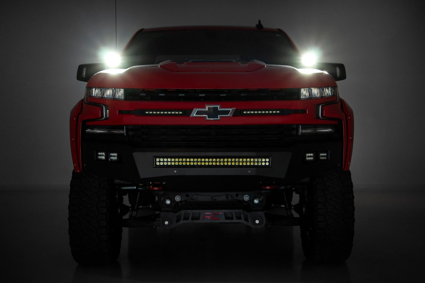 LED Light | Ditch Mount | 3" OSRAM | Wide | Chevy Silverado 1500 | 2019-2022 | Rough Country | 70845