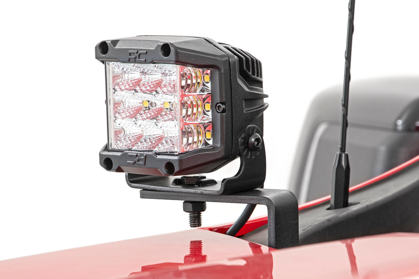 LED Light | Ditch Mount | 2" Black Pair | Amber DRL | Chevy Silverado 1500 | 2019-2022 | Rough Country | 70844