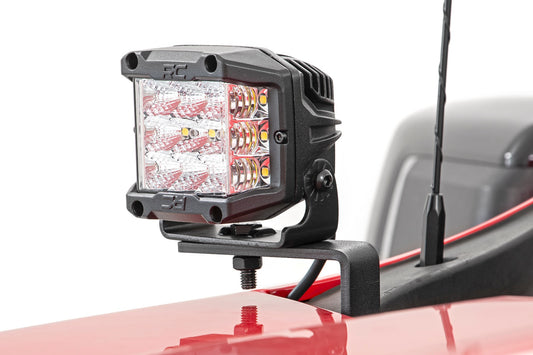 LED Light | Ditch Mount | 2" Black Pair | Amber DRL | Chevy Silverado 1500 | 2019-2022 | Rough Country | 70844