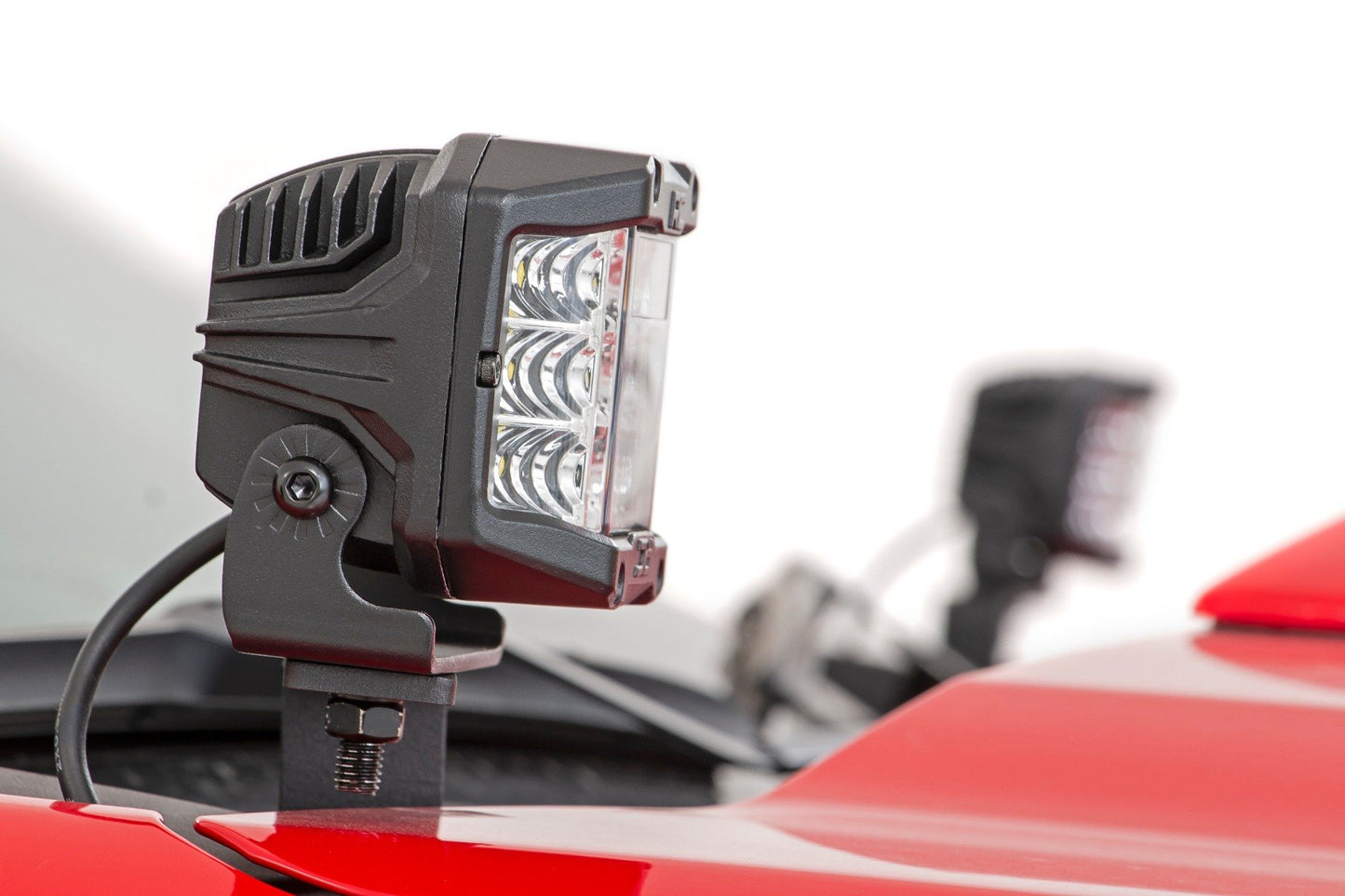 LED Light | Ditch Mount | 2" Black Pair | White DRL | Chevy Silverado 1500 | 2019-2022 | Rough Country | 70843