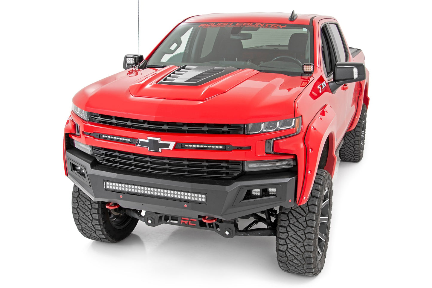 LED Light | Ditch Mount | 2" Black Pair | Amber DRL | Chevy Silverado 1500 | 2019-2022 | Rough Country | 70844