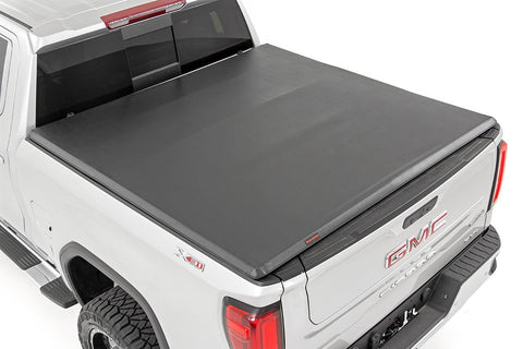 Bed Cover | Tri Fold | Soft | 5'9" Bed | Chevrolet Silverado/GMC Sierra 1500 | 2019-2022 | Rough Country | 41308550A