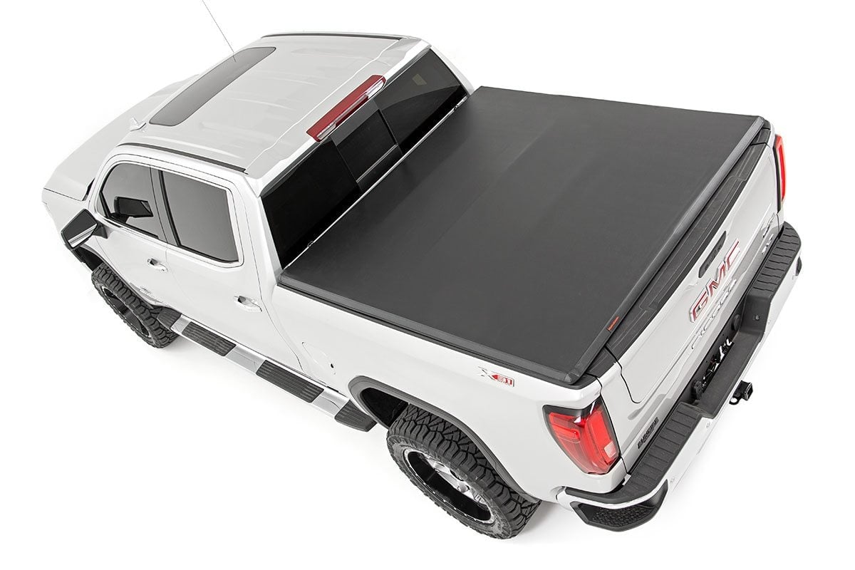 Bed Cover | Tri Fold | Soft | 5'9" Bed | Chevrolet Silverado/GMC Sierra 1500 | 2019-2022 | Rough Country | 41308550A