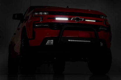 LED Light | Grille Mount | 10" Chrome Slimline Pair | Chevy Silverado 1500 | 2019-2022 | Rough Country | 70818