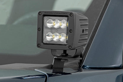 LED Light | Ditch Mount | 2" Black Pair | Spot | Ford F-150 /F-150 Lightning | 2015-2022 | Rough Country | 71028