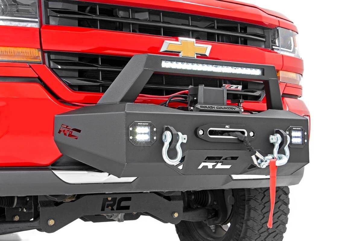 EXO Winch Mount Kit | Chevrolet Silverado 1500 2WD/4WD | 2007-2018 | Rough Country | 10761