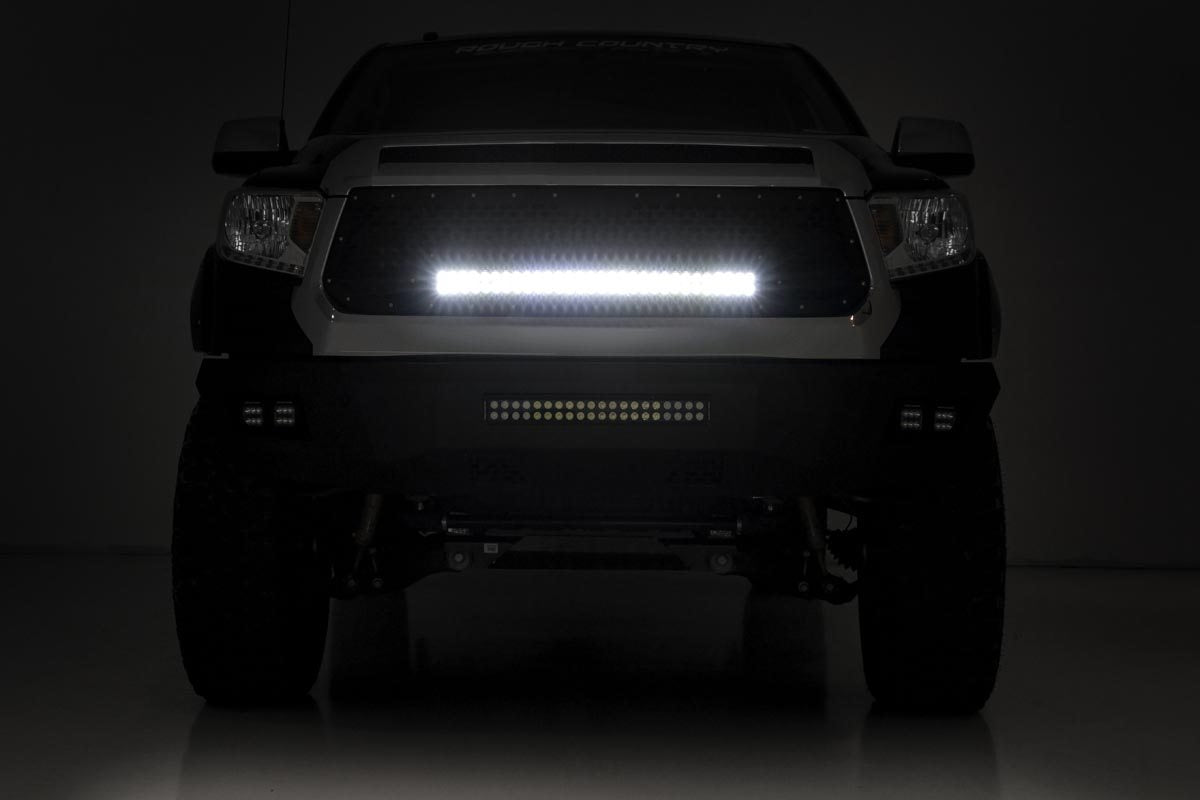Mesh Grille | 30" Dual Row LED | Black | Amber DRL | Toyota Tundra | 2014-2017 | Rough Country | 70224