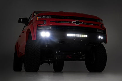 High Clearance Front Bumper | LED Lights & Skid Plate | Chevy Silverado 1500 | 2019-2022 | Rough Country | 10757A
