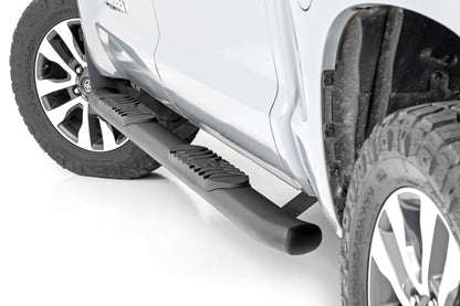 Oval Nerf Step | Crew Cab | Black | Toyota Tundra 2WD/4WD | 2007-2021 | Rough Country | 21009