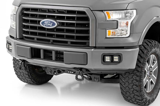 LED Light | Fog Mount | Dual 2" Black Pairs | SAE | Ford F-150 | 2015-2017 | Rough Country | 70831