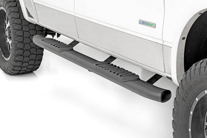 Oval Nerf Step | Crew Cab | Black | Ford F-150 2WD/4WD | 2009-2014 | Rough Country | 21007