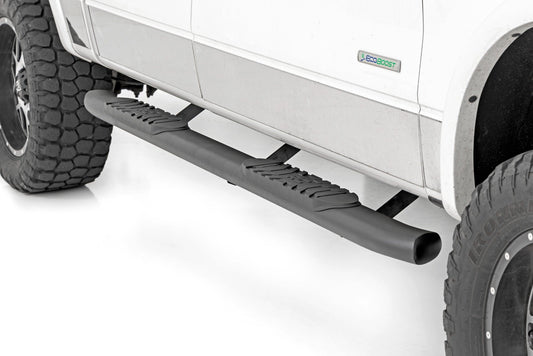 Oval Nerf Step | Crew Cab | Black | Ford F-150 2WD/4WD | 2009-2014 | Rough Country | 21007