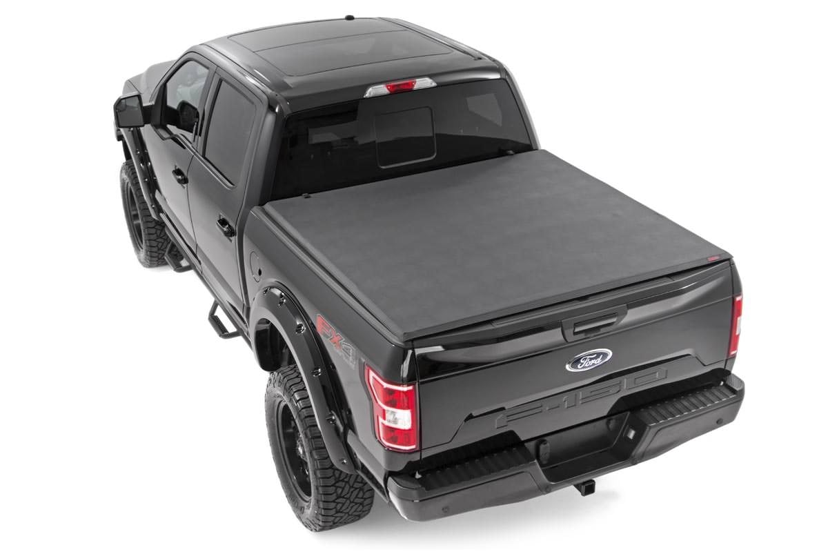 Bed Cover | Tri Fold | Soft | 6'7" Bed | Ford F-150 /F-150 Lightning | 2021-2022 | Rough Country | 41521650A