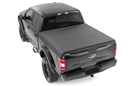 Bed Cover | Tri Fold | Soft | 6'7" Bed | Ford F-150 /F-150 Lightning | 2021-2022 | Rough Country | 41521650A