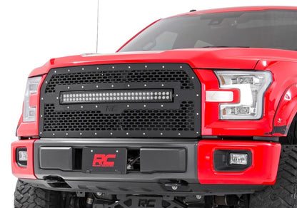 Mesh Grille | 30" Dual Row LED | Black Ser | Ford F-150 | 2015-2017 | Rough Country | 70193DRL