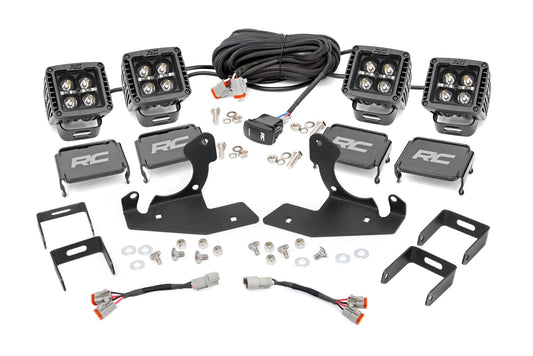 Chevrolet LED Fog Light Kit | Black Series w/ White DRL (07-13 Silverado 1500) | 2007-2013 | Rough Country | 70762DRL