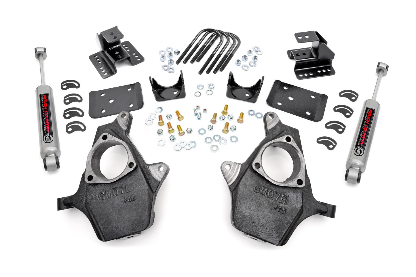 Lowering Kit | Knuckle | 2"FR | 4"RR | Chevrolet Silverado/GMC Sierra 1500| 2007-2014 | Rough Country | 721.2