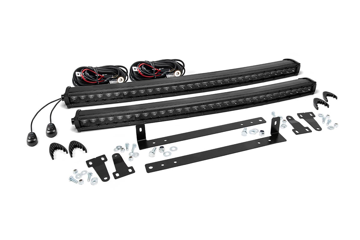 LED Light | Grille Mount | Dual 30" Black Single Row | Ford F-150 | 2009-2014 | Rough Country | 70662