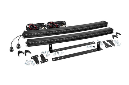 LED Light | Grille Mount | Dual 30" Black Single Row | Ford F-150 | 2009-2014 | Rough Country | 70662