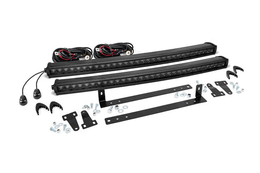 LED Light | Grille Mount | Dual 30" Black Single Row | Ford F-150 | 2009-2014 | Rough Country | 70662