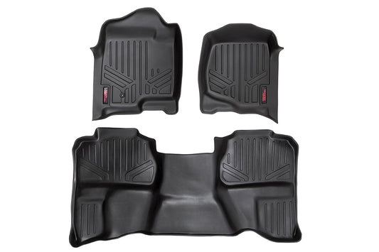 Floor Mats | FR & RR | Ext Cab | Chevrolet Silverado/GMC Sierra 1500/2500HD | 2007-2013 | Rough Country | M-20712