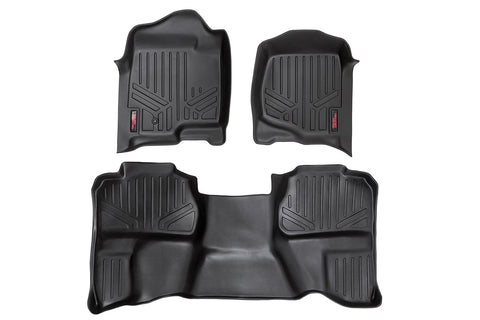 Floor Mats | FR & RR | Ext Cab | Chevrolet Silverado/GMC Sierra 1500/2500HD | 2007-2013 | Rough Country | M-20712
