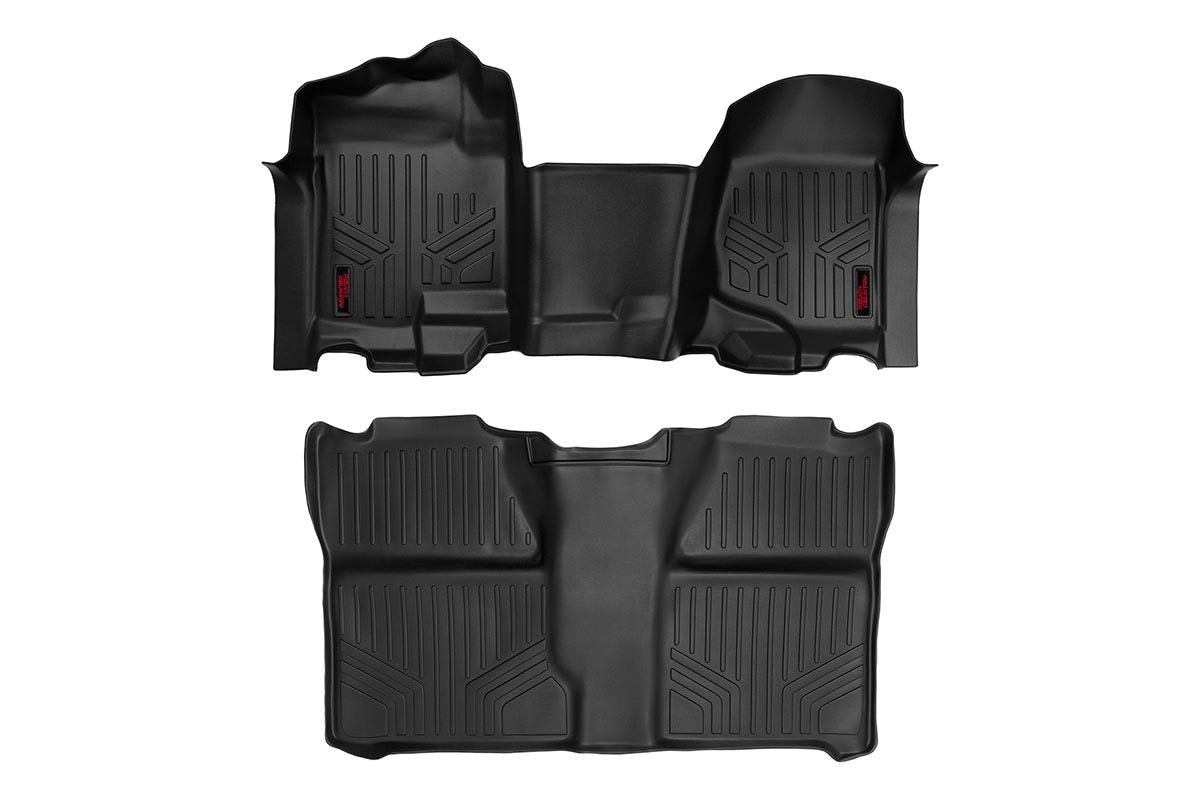 Floor Mats | FR & RR | OV Hump | Crew | Chevrolet Silverado/GMC Sierra 1500/2500HD | 2007-2013 | Rough Country | M-21073