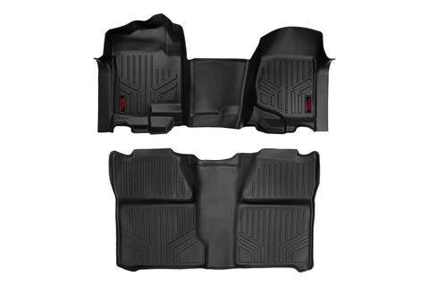 Floor Mats | FR & RR | OV Hump | Crew | Chevrolet Silverado/GMC Sierra 1500/2500HD | 2007-2013 | Rough Country | M-21073