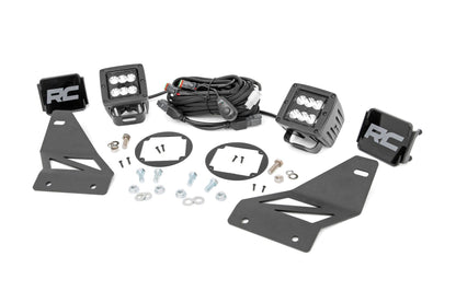LED Light | Fog Mount | 2" Black Pair | Spot | Nissan Frontier | 2005-2020 | Rough Country | 71023