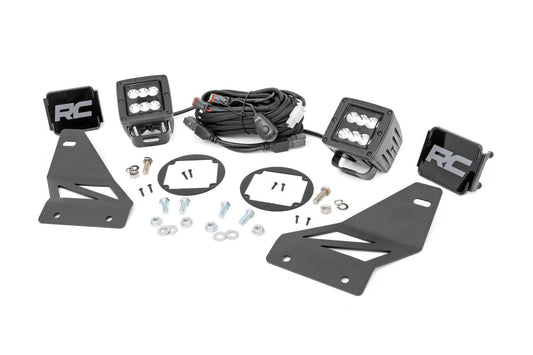 LED Light | Fog Mount | 2" Black Pair | Spot | Nissan Frontier | 2005-2020 | Rough Country | 71023