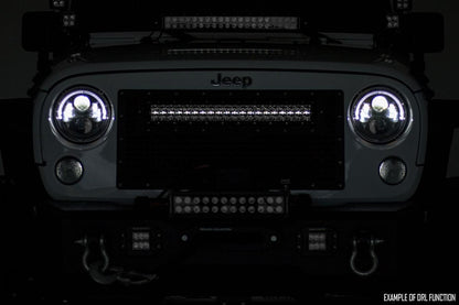 Mesh Grille | 30" Dual Row LED | Black | Amber DRL | Ford F-150 | 2015-2017 | Rough Country | 70193BDA