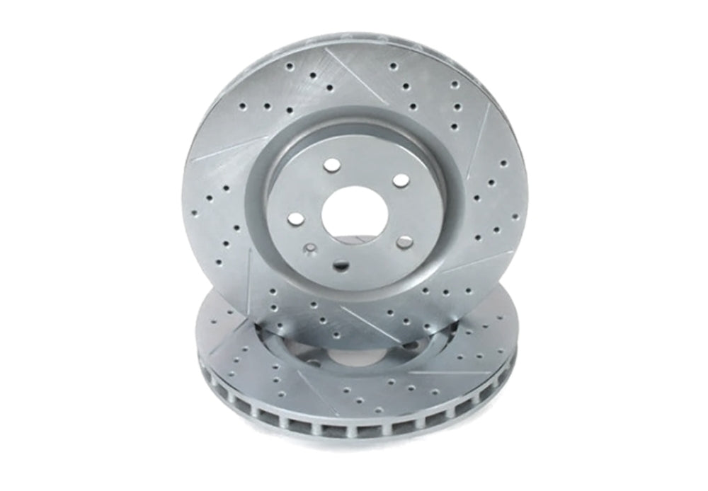 2003-05 Infiniti G35 / Nissan 350Z [Z33] , Rogue - STILLEN Cross Drilled & Slotted 1-Piece Sport Rotors - w/STD Calipers [Rear](Set of 2) NIS71002