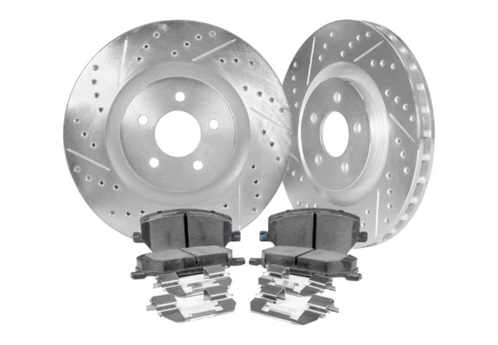 2014-2024 Infiniti Q50 Sport / 2017-2022 Infiniti Q60 Sport - STILLEN Cross Drilled & Slotted 1-Pc Rotors [Front](Set of 2) - NIS81008