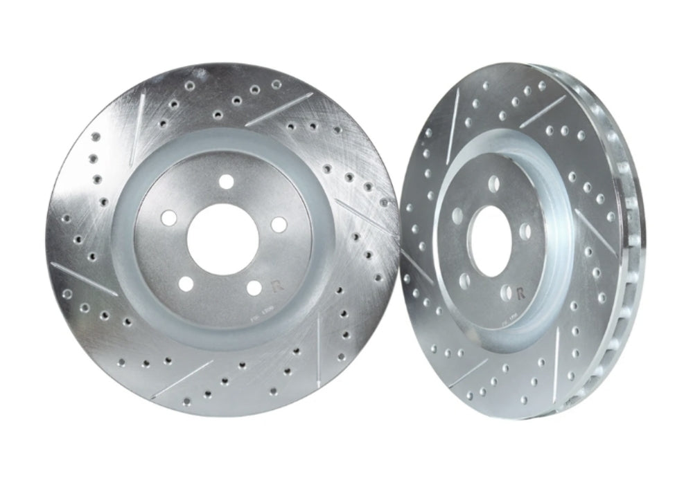 2009-21 Nissan 370Z / 23+ Nissan Z / 07-13 Infiniti G37 / 14-16 Infiniti Q60 Sport - STILLEN Drilled & Slotted 1-Pc Sport Rotors (Set of 4) - NIS91005