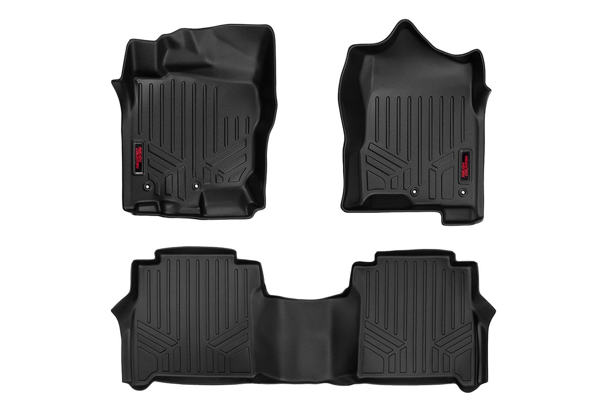 Floor Mats | FR & RR | Crew Cab | Nissan Titan /Titan XD | 2017-2021 | Rough Country | M-81712