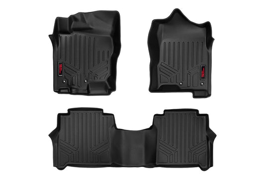 Floor Mats | FR & RR | Crew Cab | Nissan Titan /Titan XD | 2017-2021 | Rough Country | M-81712