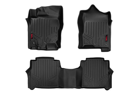 Floor Mats | FR & RR | Crew Cab | Nissan Titan /Titan XD | 2017-2021 | Rough Country | M-81712