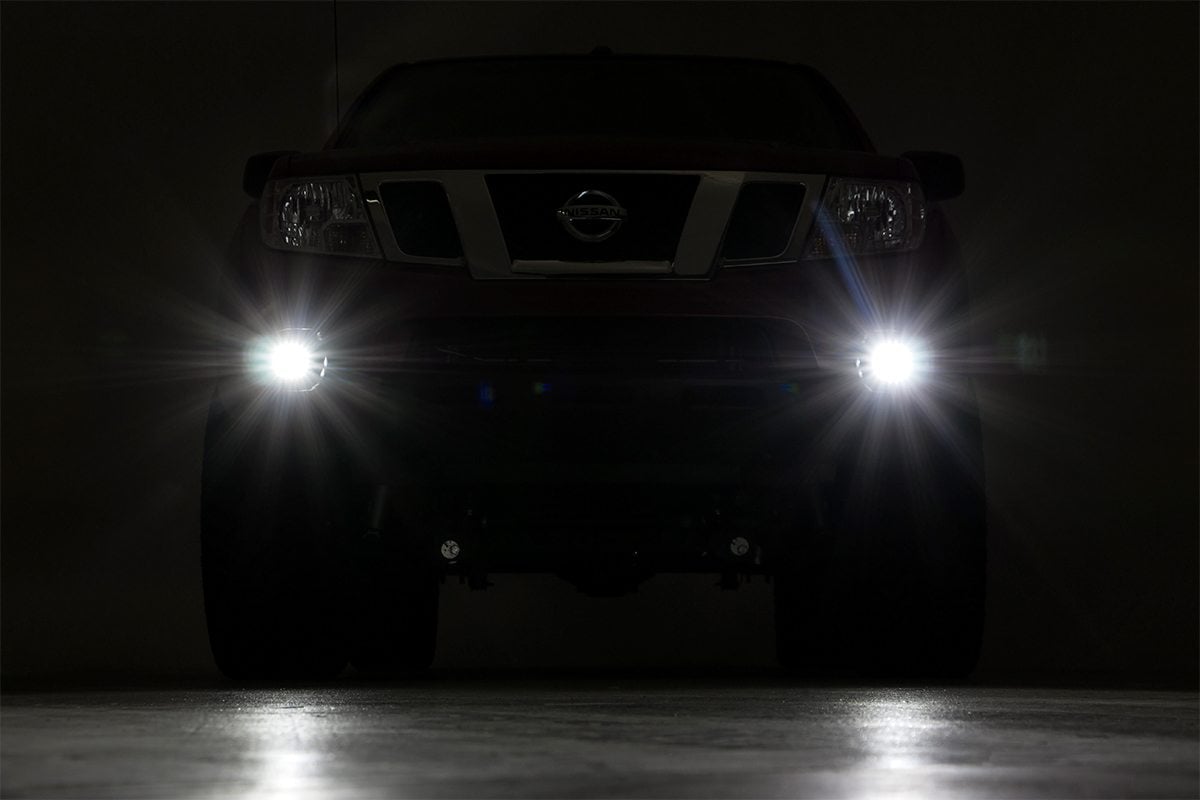 LED Light | Fog Mount | 2" Black Pair | Spot | Nissan Frontier | 2005-2020 | Rough Country | 71023