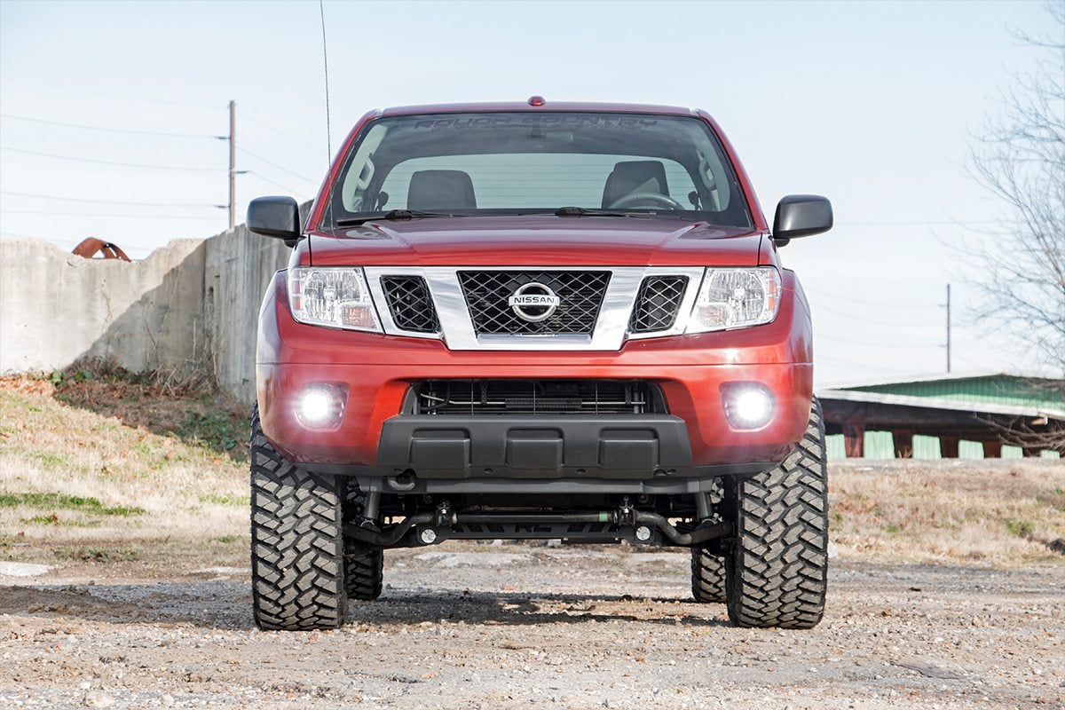 LED Light | Fog Mount | 2" Black Pair | Spot | Nissan Frontier | 2005-2020 | Rough Country | 71023