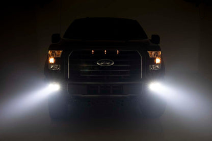 LED Light | Fog Mount | Dual 2" Black Pairs | Spot/Flood | Ford F-150 | 2015-2017 | Rough Country | 70865