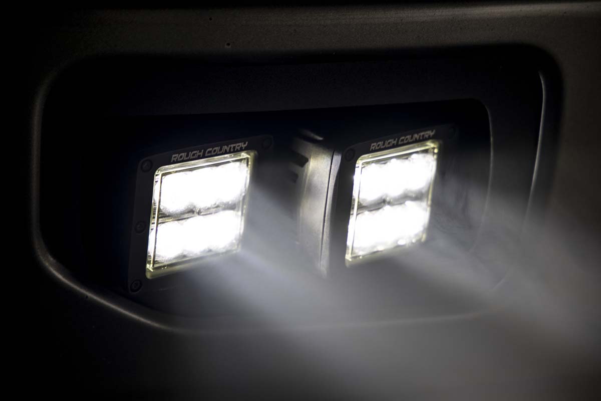LED Light | Fog Mount | Dual 2" Black Pairs | Spot | Ford F-150 | 2015-2017 | Rough Country | 70832